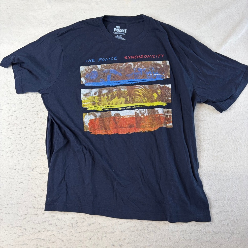 The Police Synchronicity Band T-Shirt Mens XL Black Short Sleeve Graphic Tee